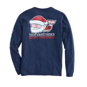Navy blue vineyard vines long sleeve tee